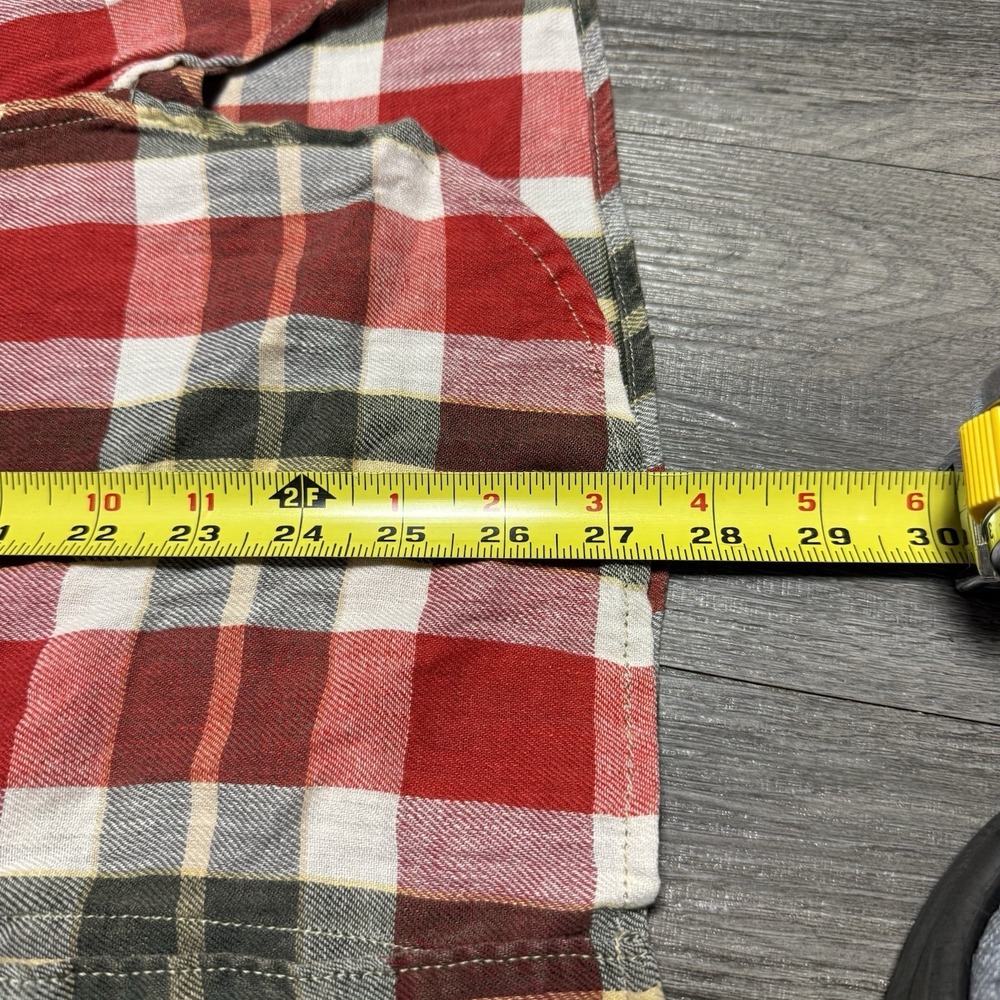 RL Denim & Supply red plaid flannel button down Ralph Lauren Large M Long sleeve - Picture 3 of 5